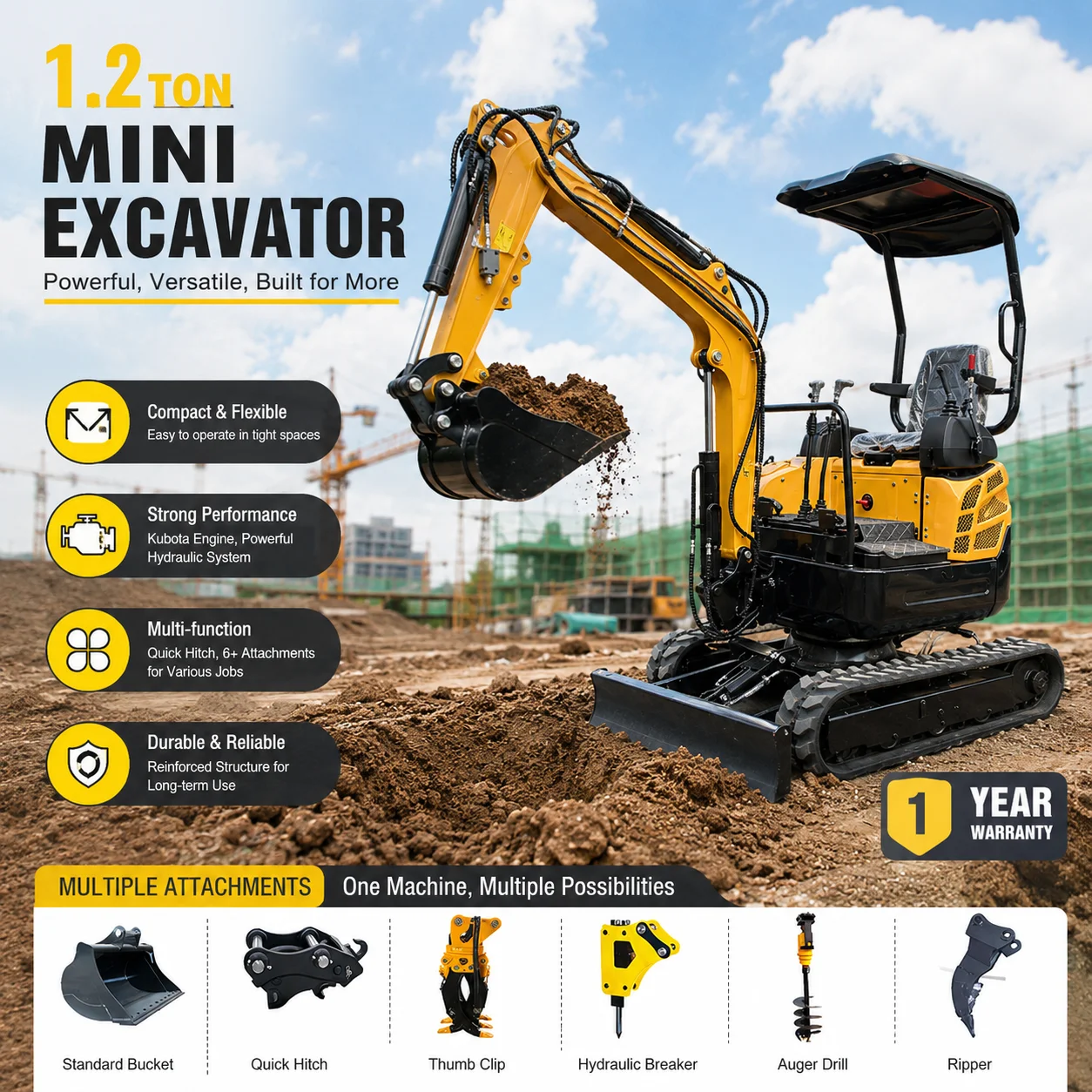 Mini Excavadora 3,5 T · En Stock EPA Euro 5